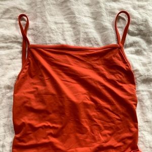 Madewell Square Neck Orange One-Piece Swimsuit